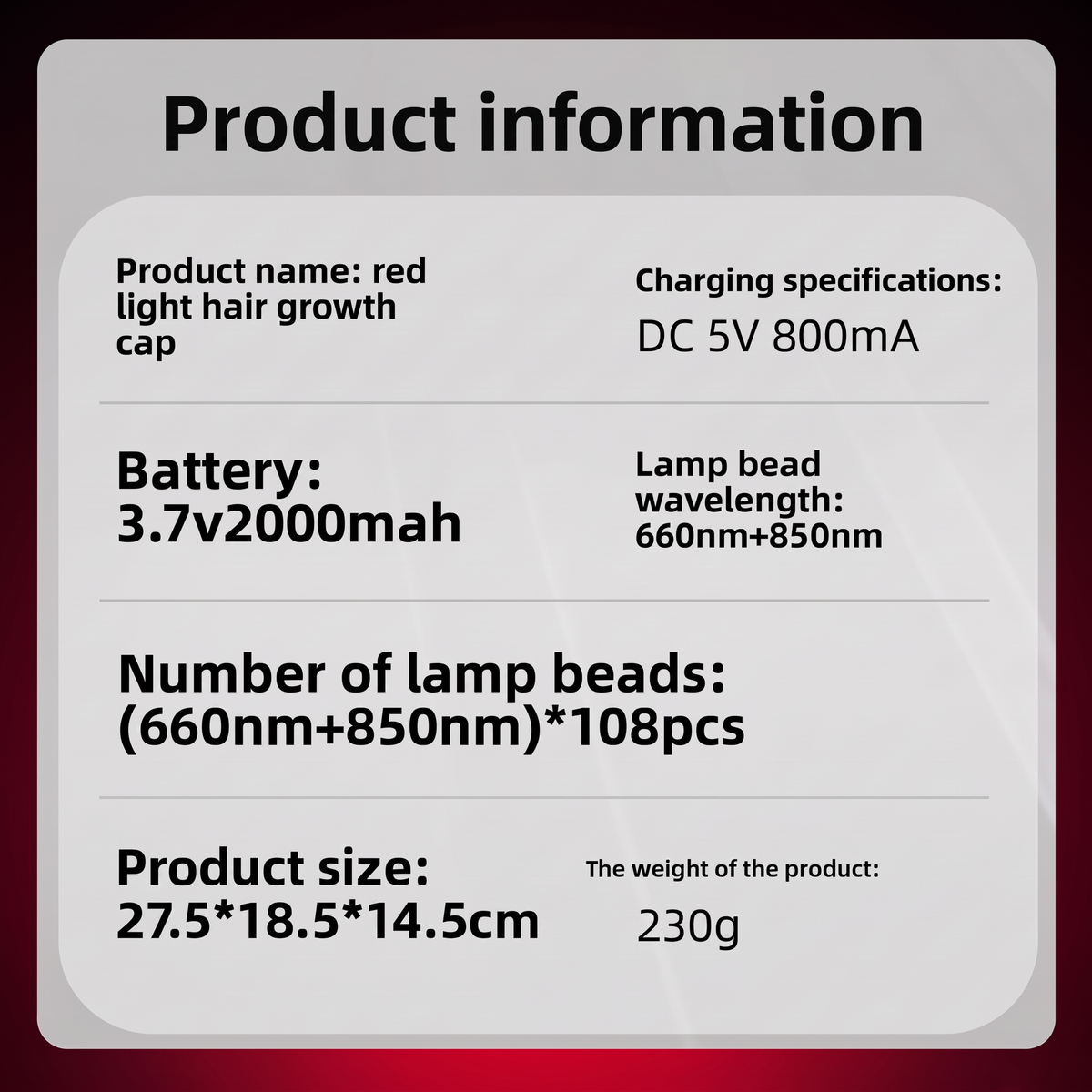 LumaCap Red Light Therapy Hair Care Cap with dual-core beads